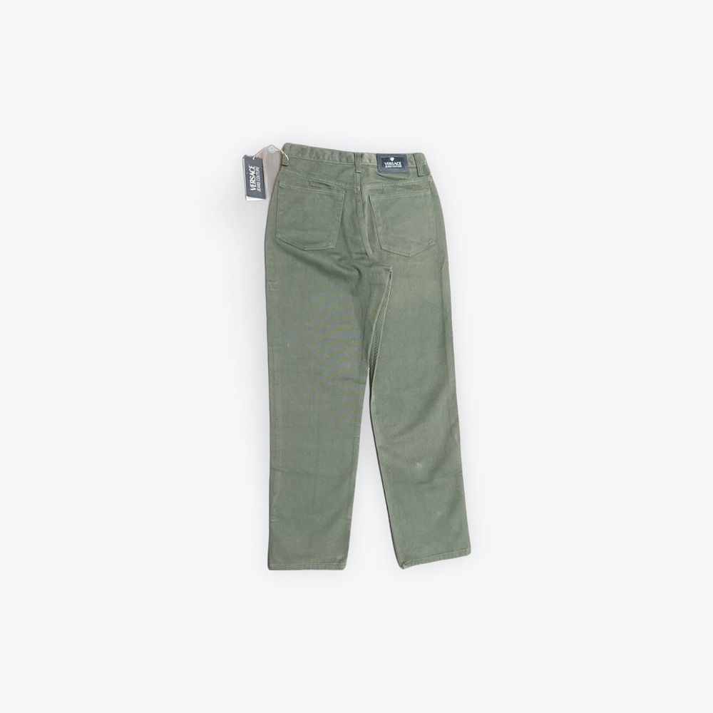 Versace NWT Green Straight Leg Jeans Designer Luxury Authenticated